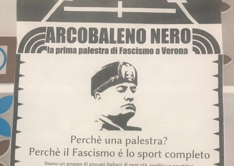 verona volantino fascista volantini fascisti borgo trento palestra fascismo arcobaleno nero