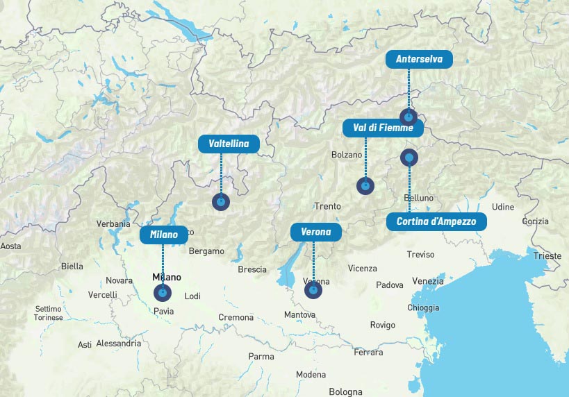 Luoghi olimpiadi invernali 2026 milano cortina verona