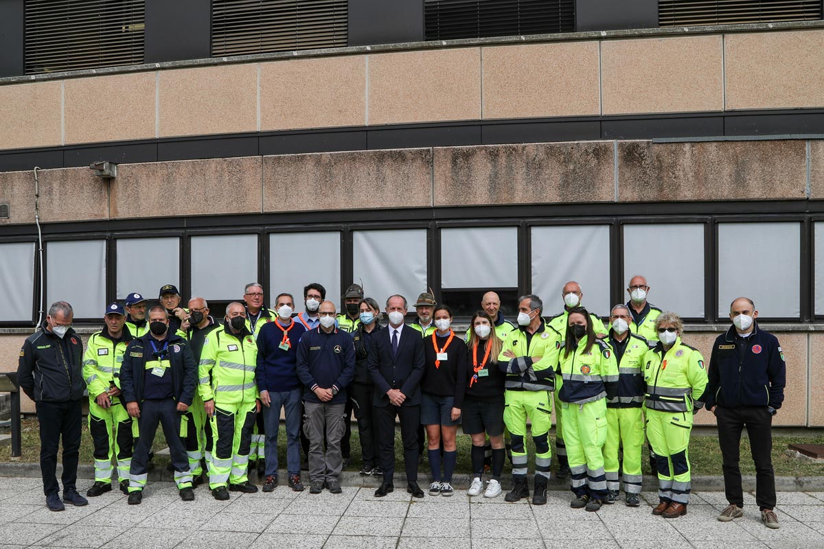 Il Capo Dipartimento della Protezione Civile nazionale Fabrizio Curcio in visita all'hub di Noale