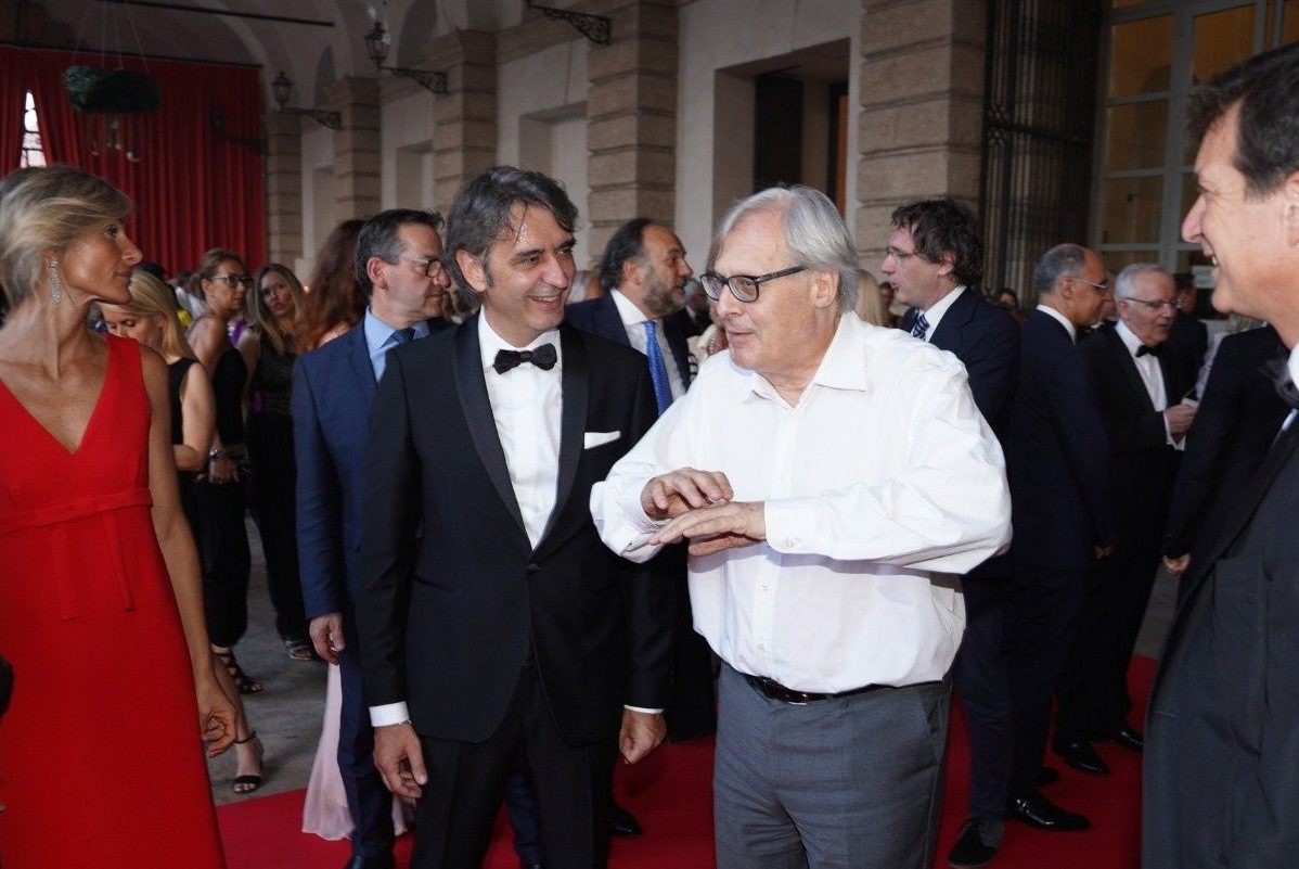 Sboarina con Sgarbi alla prima dell'Arena 2019