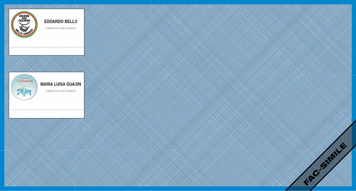 Fac simile scheda elettorale Cazzano di Tramigna