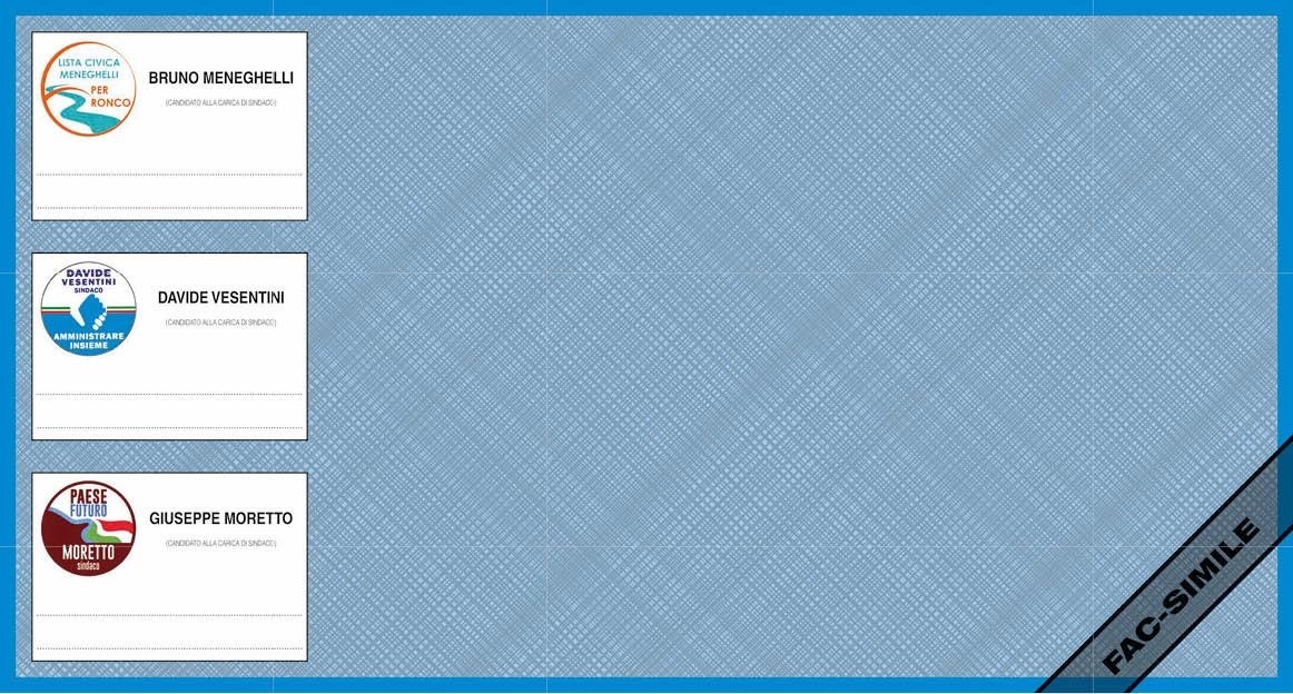 Fac simile scheda elettorale Ronco all'Adige