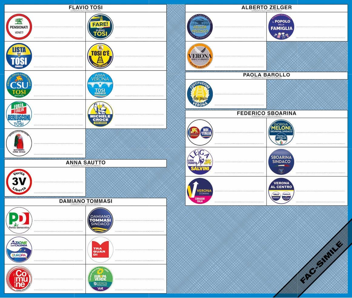 Fac simile scheda elettorale Verona