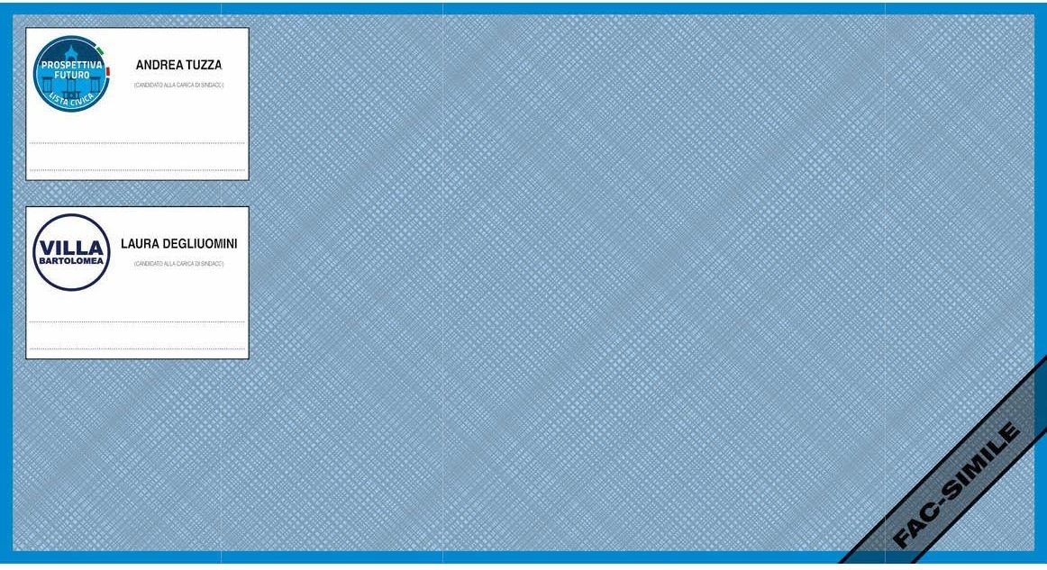Fac simile scheda elettorale Villa Bartolomea
