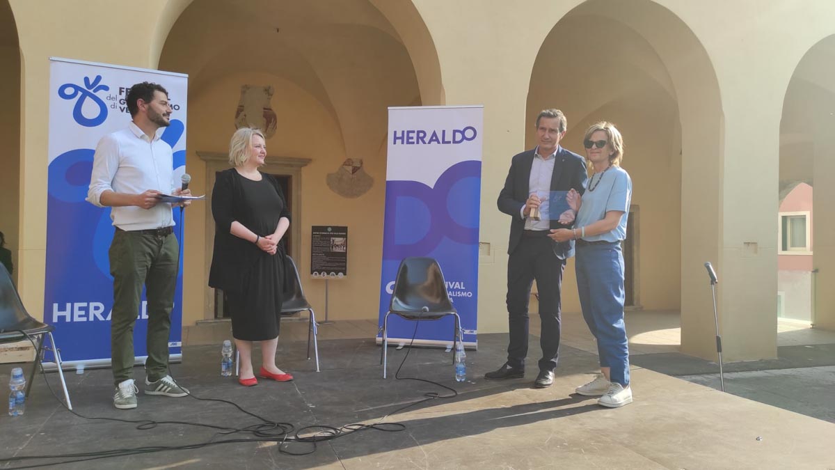 Festival del Giornalismo 2022 - Da sx Ernesto Kieffer, Fabiana Bussola, Guido Spadaccino ed Elisabetta Spadaccino