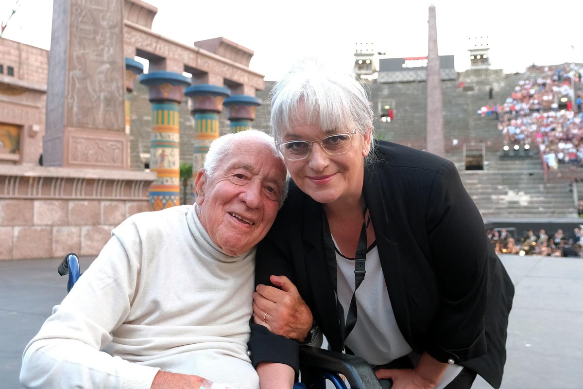 Gianfranco De Bosio con Cecilia Gasdia - Aida in Arena 2019 - Foto Ennevi