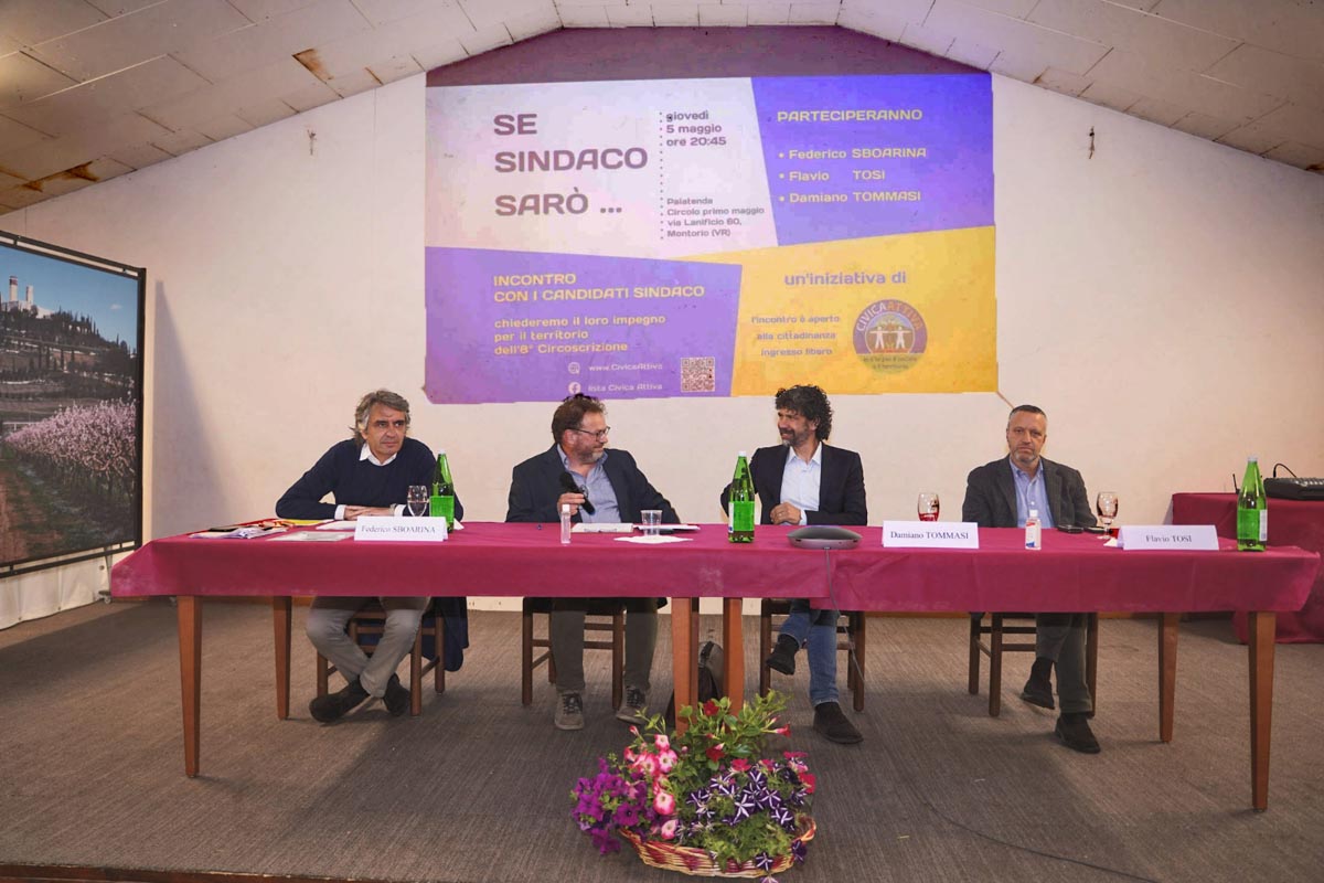 Montorio - Incontro candidati sindaco Sboarina, Tommasi, Tosi