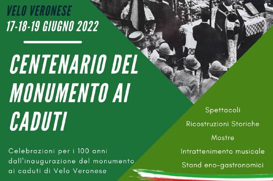 Volantino del Centenario del monumento dedicato ai caduti di Velo veronese