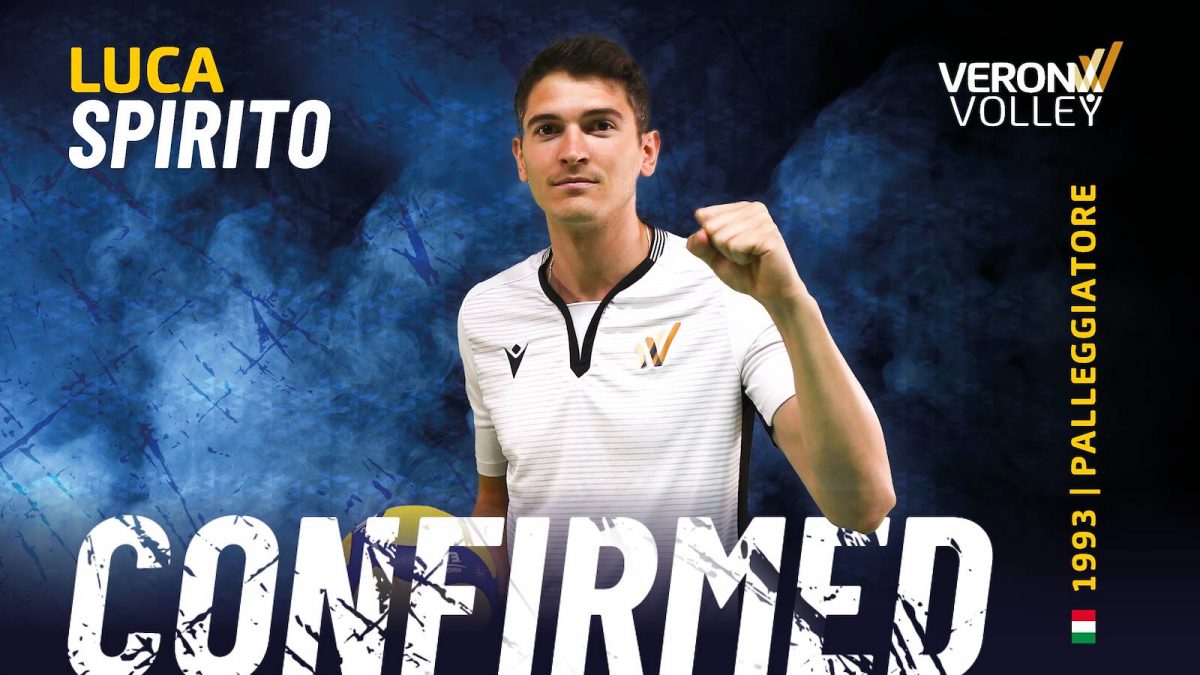 L'immagine con la quale la bluvolley annuncia il rinnovo di Luca Spirito.