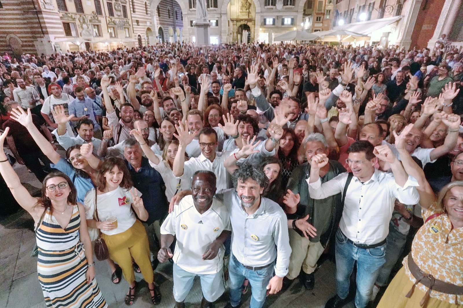 Damiano Tommasi in piazza dei Signori