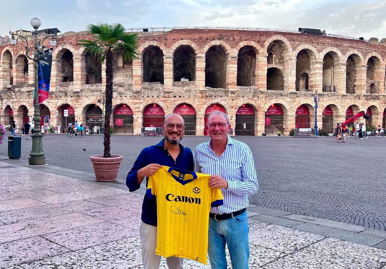 Alberto Fabbri assieme al "sindaco" Preben Elkjær Larsen.