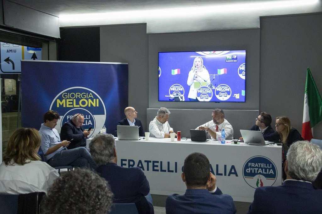 Il quartier generale di FDI ieri a Mestre.