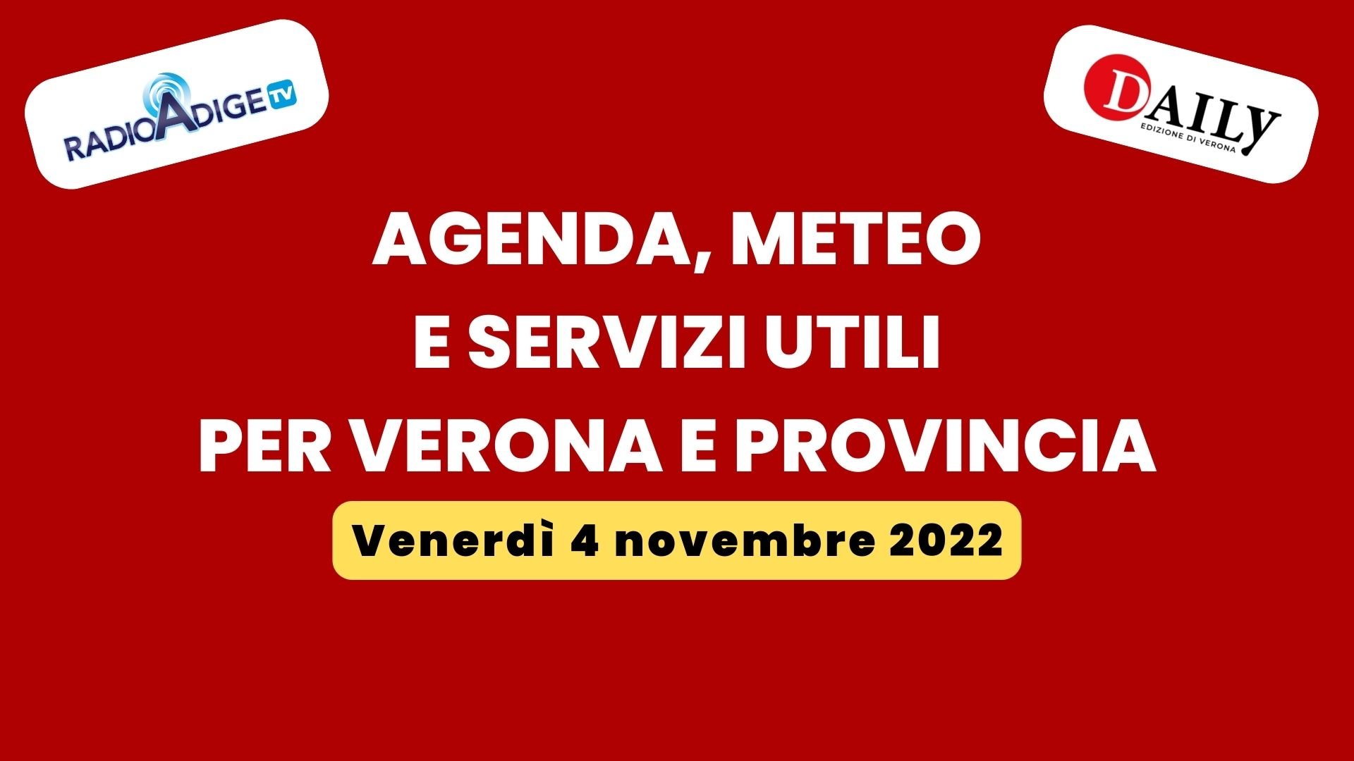 agenda, meteo e servizi utili per Verona e provincia