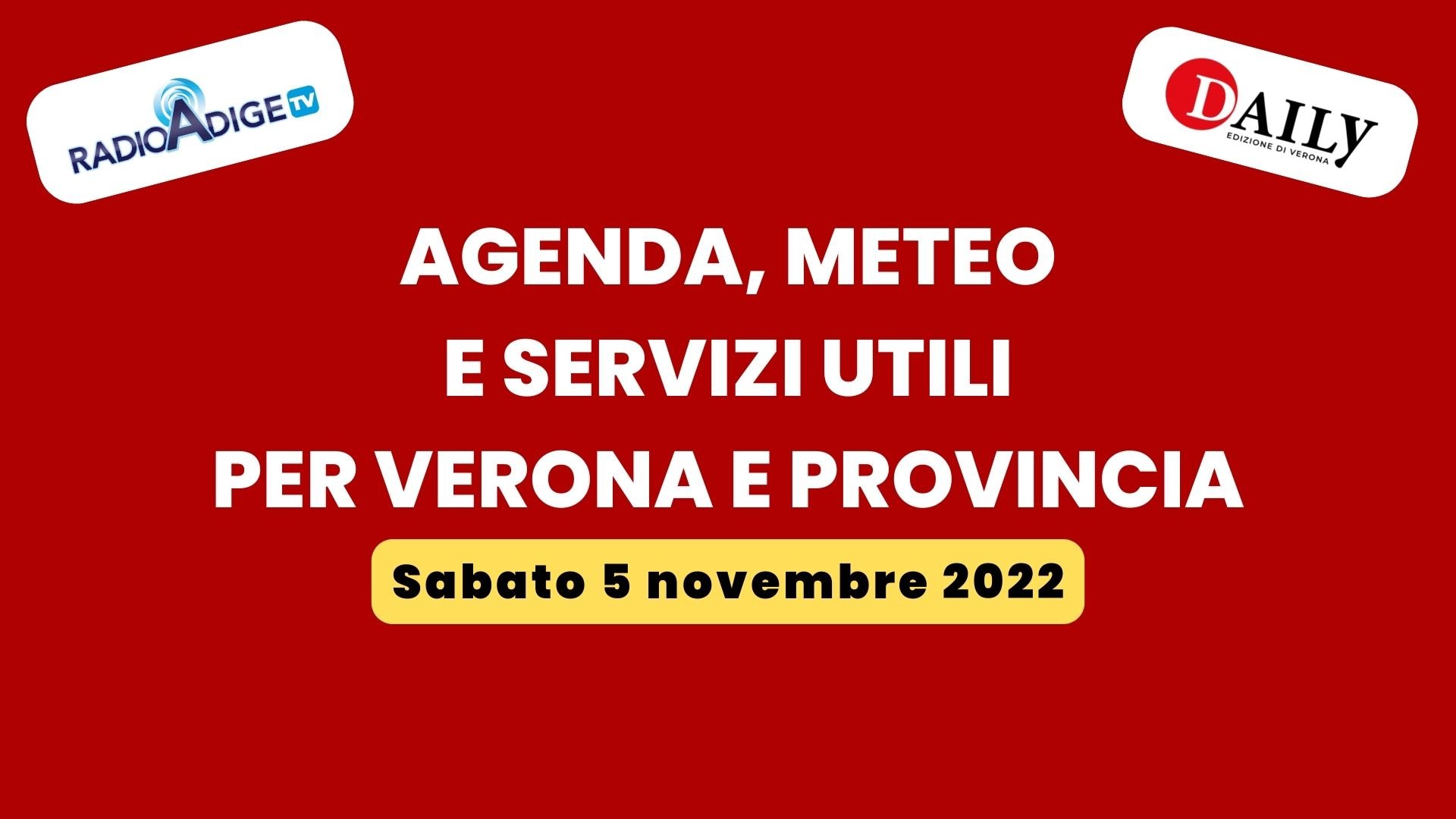 agenda, meteo e servizi utili per Verona e provincia
