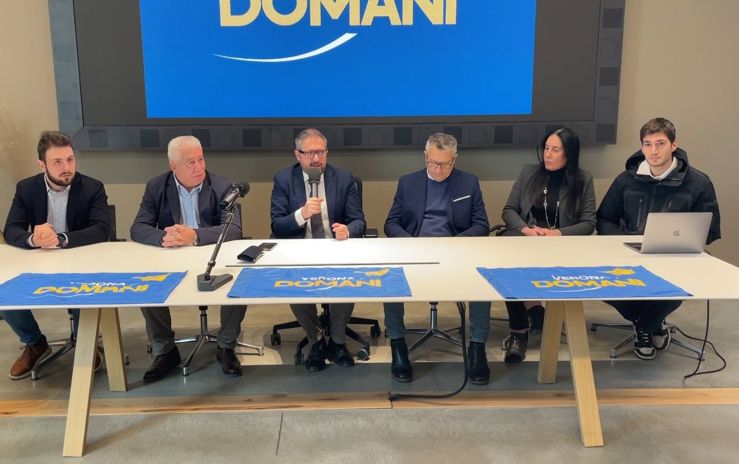 Matteo Gasparato, oggi alla conferenza stampa di Verona Domani.