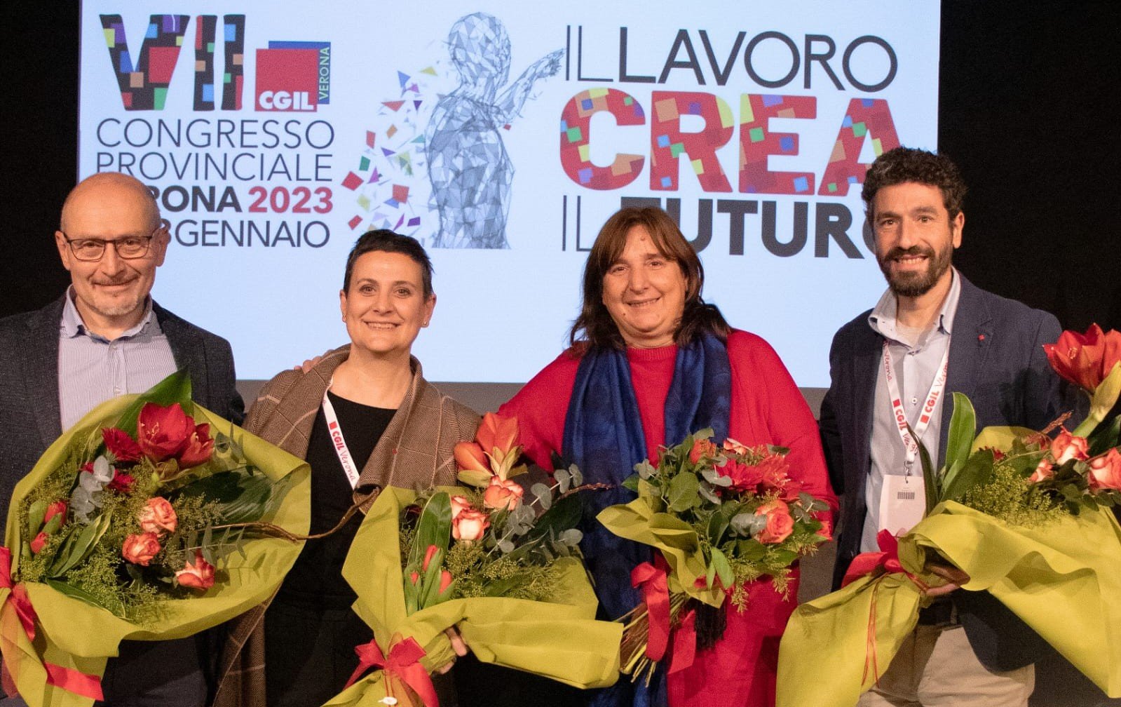 Sergio Benetton, Francesca Tornieri, Tiziana Basso segretaria generale Cgil Veneto, Raffaello Fasoli.