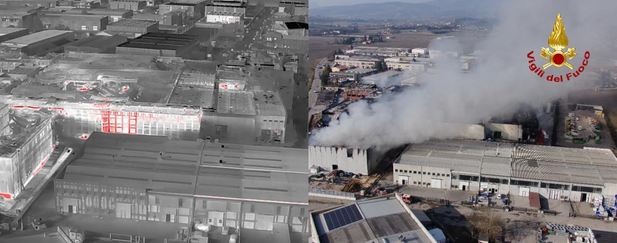 La visione con le termocamere dei vigili del fuoco