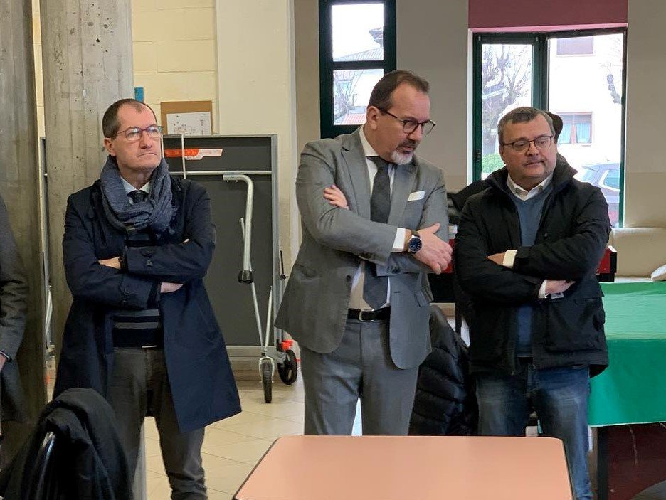 Il sindaco di Castel d'Azzano Antonello Panuccio, quello di Villafranca Roberto Dall'Oca e il consigliere comunale di Verona Fabio Segattini