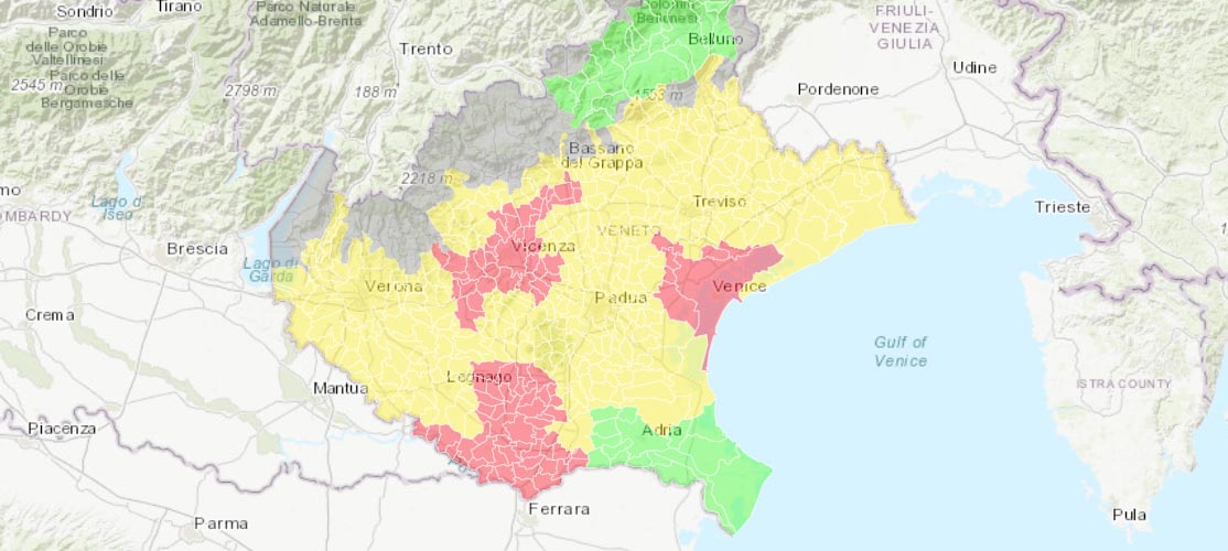 mappa allerta pm10 veneto 21.02.2023