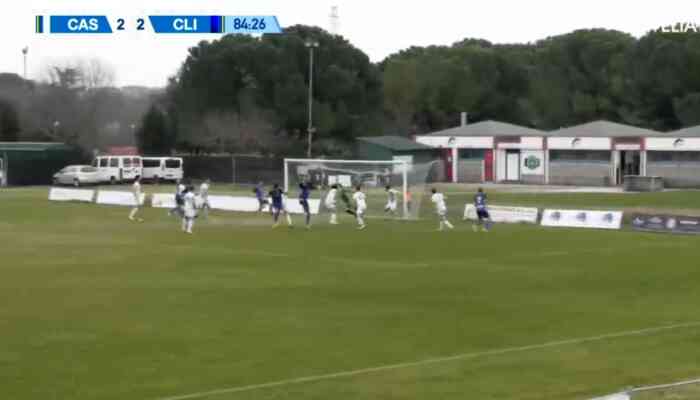 Castelnuovo-Clivense, il momento del terzo gol degli ospiti