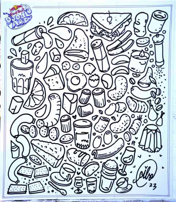 Cibo - Accademia - RedBull - Doodle Art