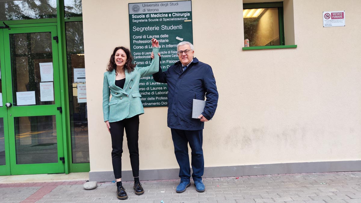 Biancamaria Tessari con il dottor Ermes Vedovi