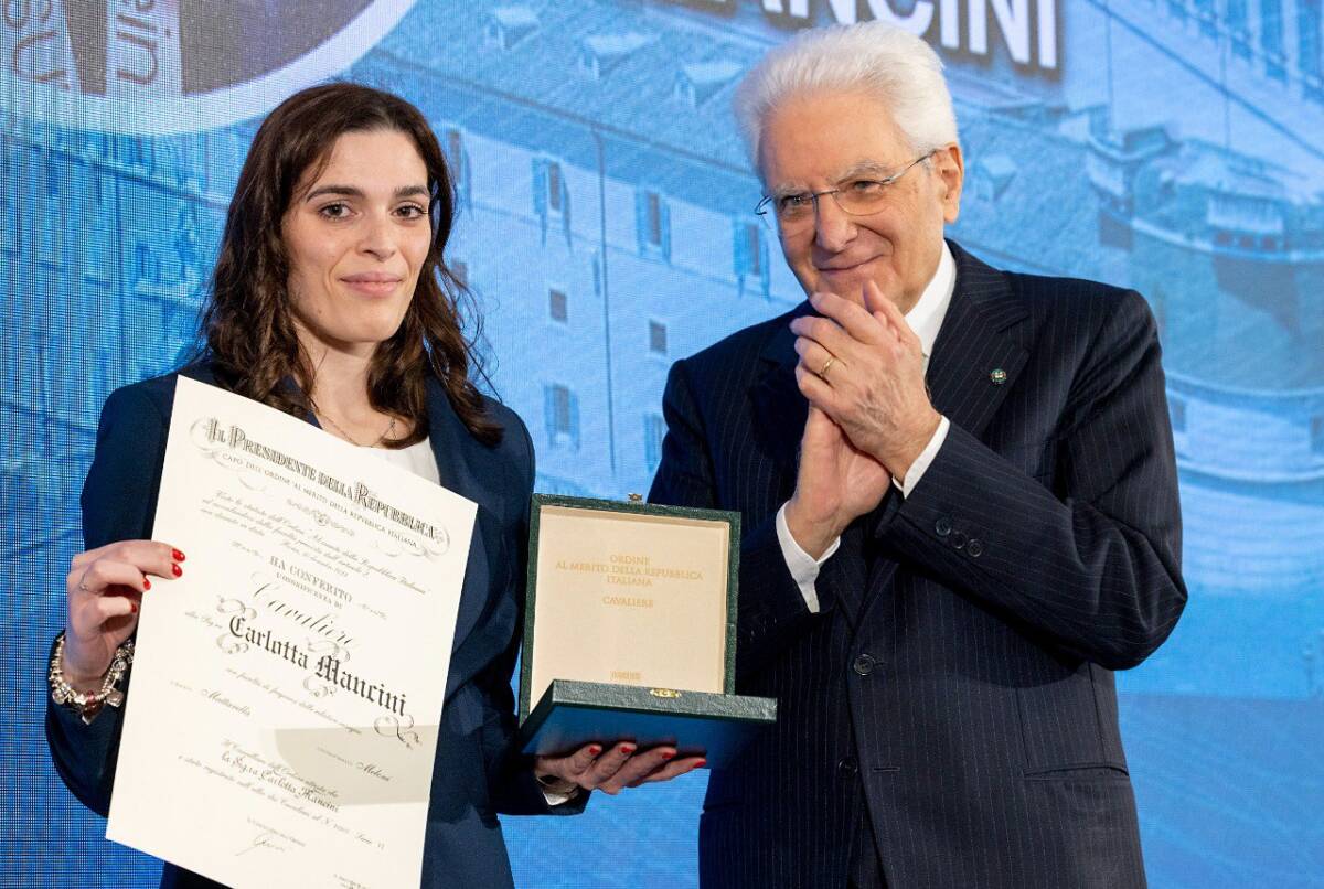 Carlotta Mancini con il presidente Sergio Mattarella