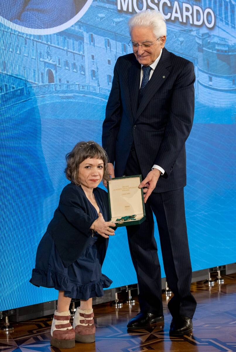 Francesca Moscardo con il presidente Sergio Mattarella