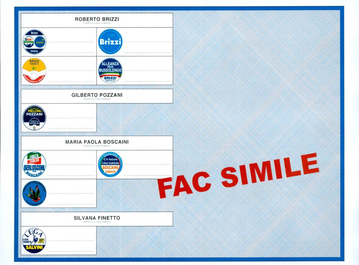 Fac simile scheda Bussolengo