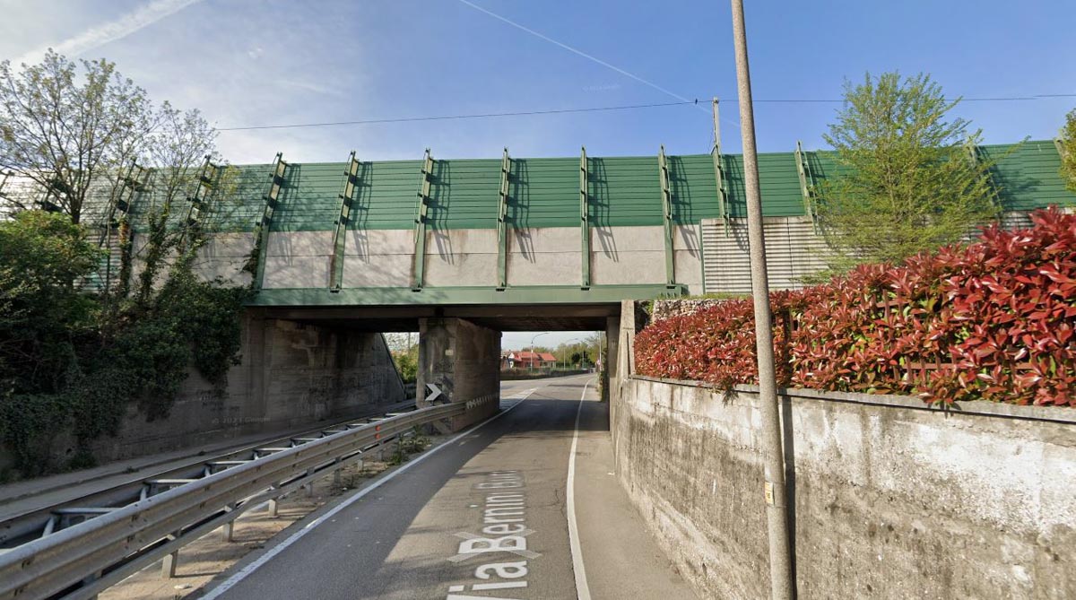 Sottopasso via Bernini Buri (Verona). Immagine Google Maps