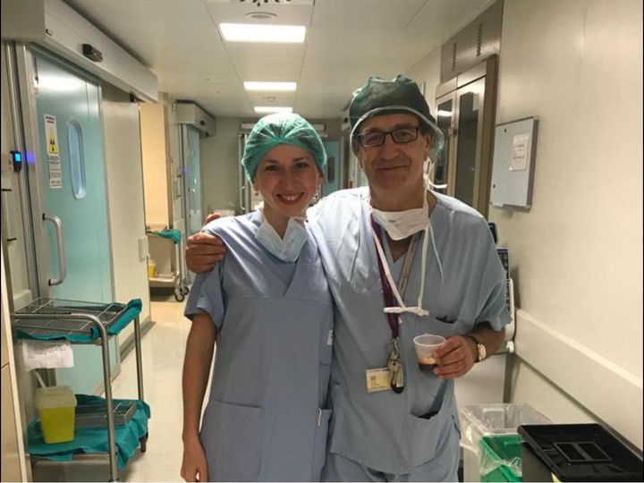 Il prof Claudio Bassi con una collega