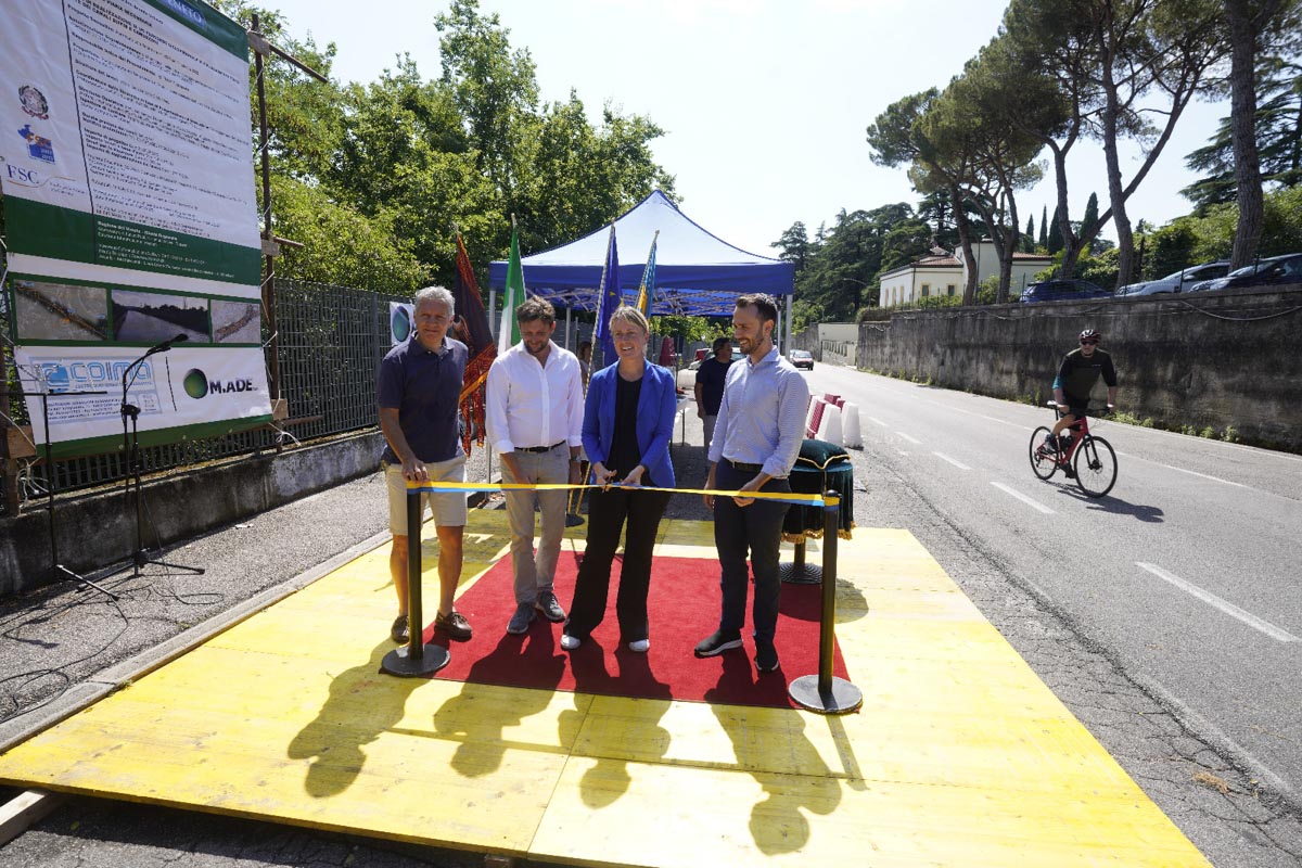 Inaugurazione cilabile Biffis-Camuzzoni - ciclovia del sole - Marastoni, Benini, De Berti, Olivieri