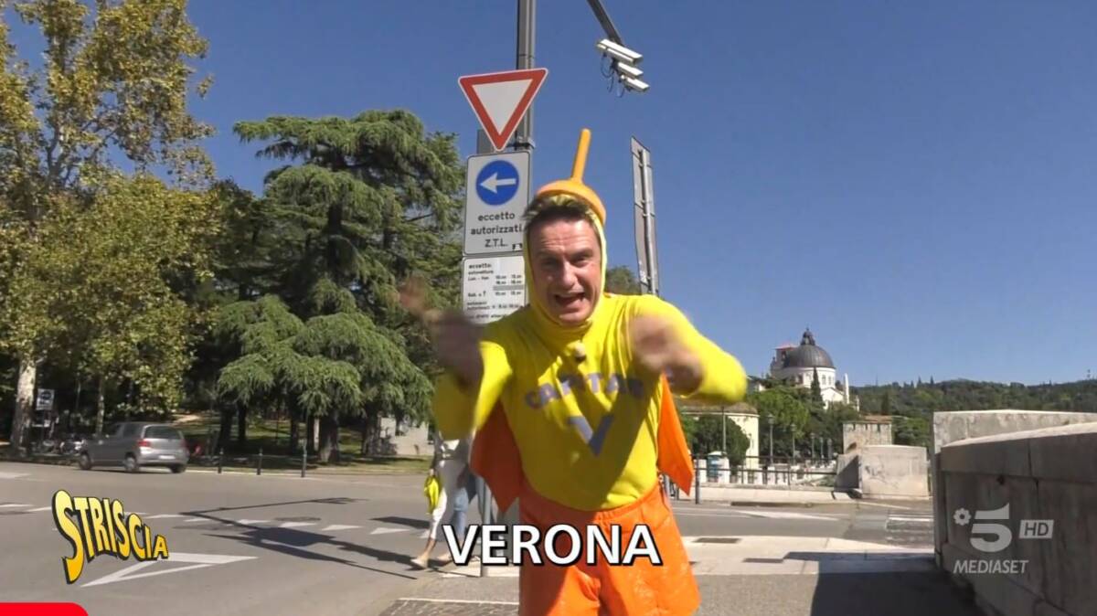 Striscia la notizia ponte garibaldi Verona