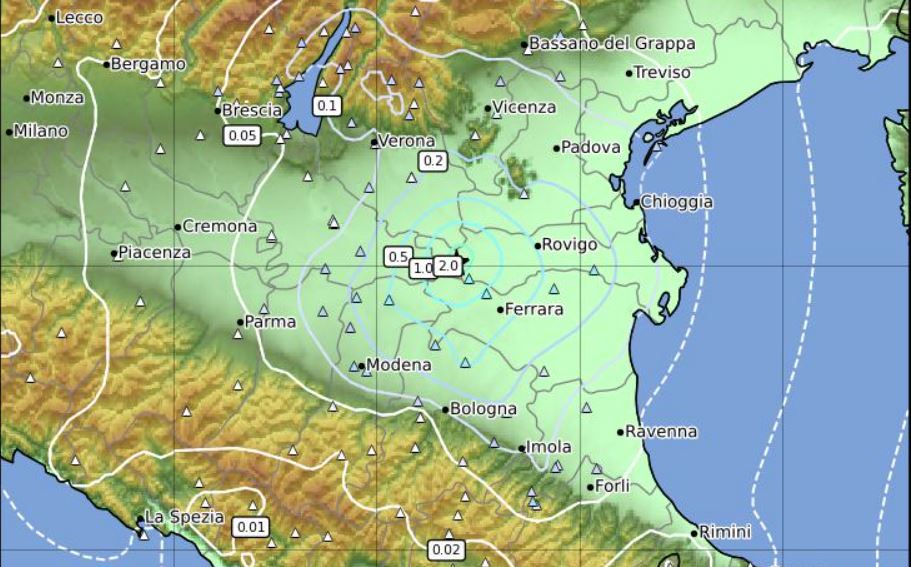 terremoto rovigo 28.10.2023