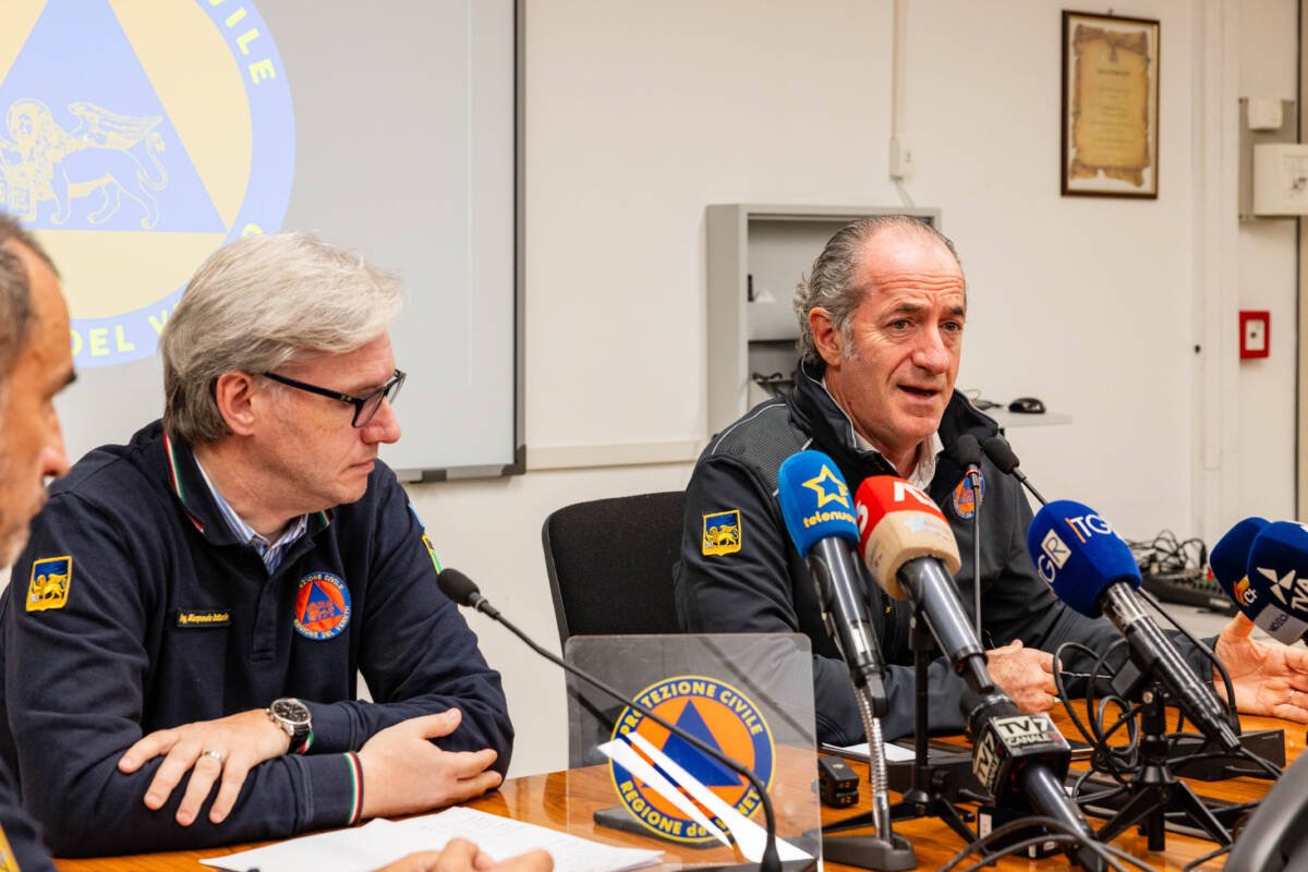 Luca Zaia Maltempo Punto stampa marghera