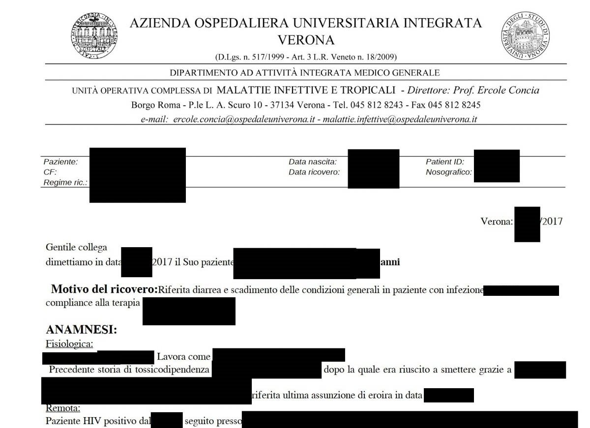 Una lettera di dimissioni dell'unità di Malattie Infettive del 2017 pubblicata online (senza censure) da Rhysida