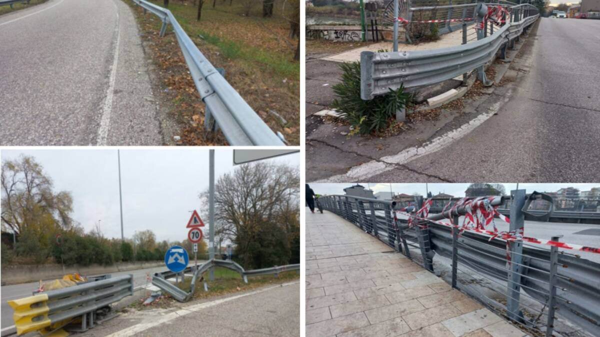 Guardrail danneggiati Verona