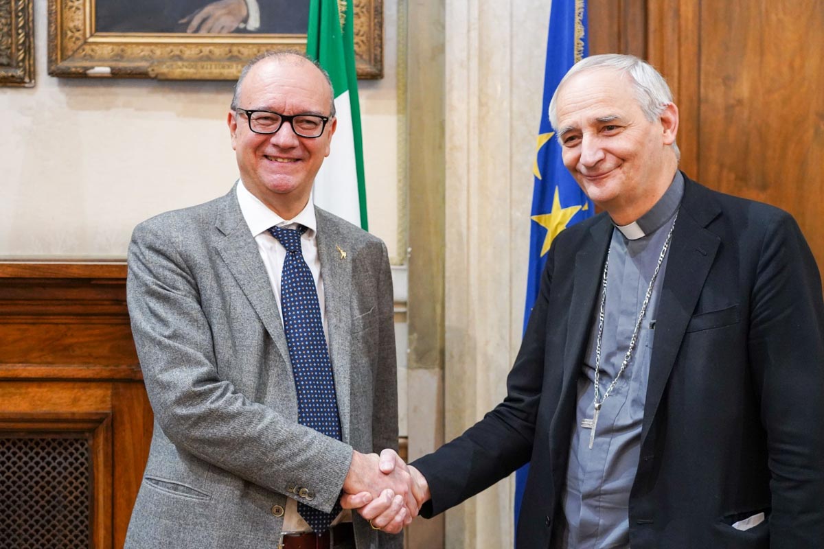 Ministro Giuseppe Valditara e Cardinale Matteo Zuppi