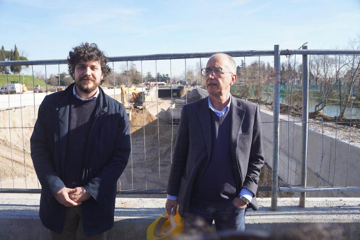 Tommaso Ferrari e Giuseppe Mazza al cantiere di via Città di Nimes