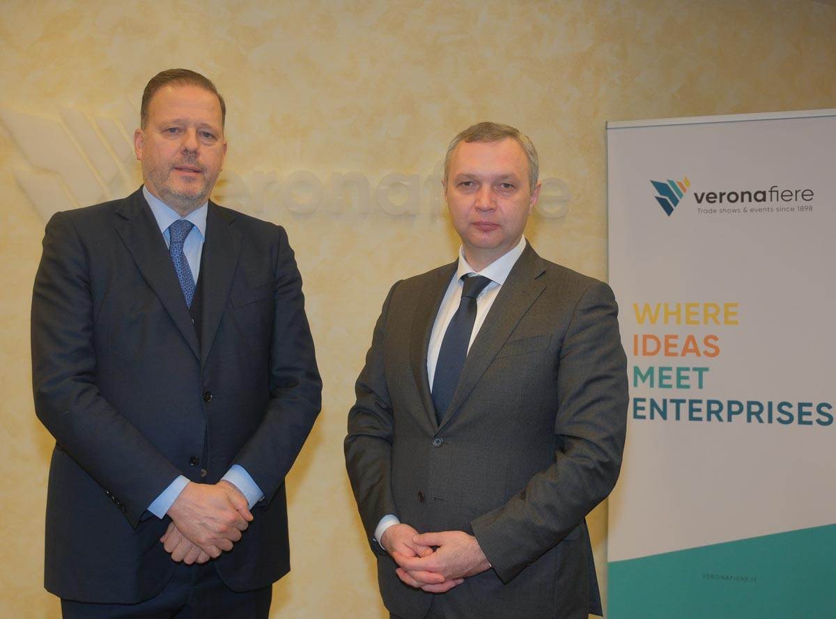 Fieragricola 2024 - Bricolo e ambasciatore Ucraina Yaroslav Melnyk - Ennevifoto