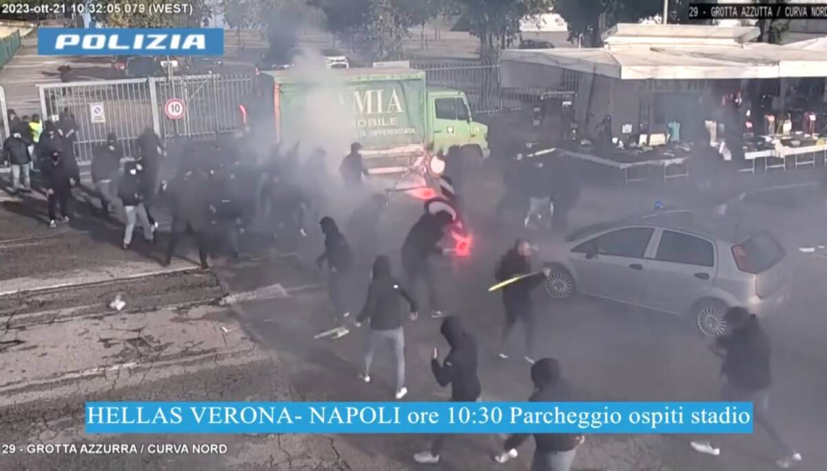 Disordini a Verona in occasione di Hellas-Napoli (21 ottobre 2023)