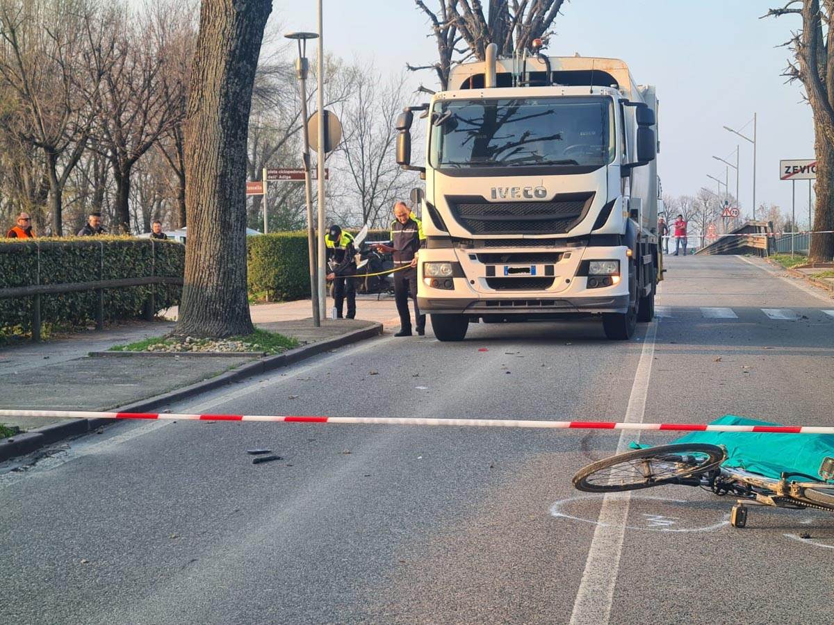 Incidente Zevio bici camion