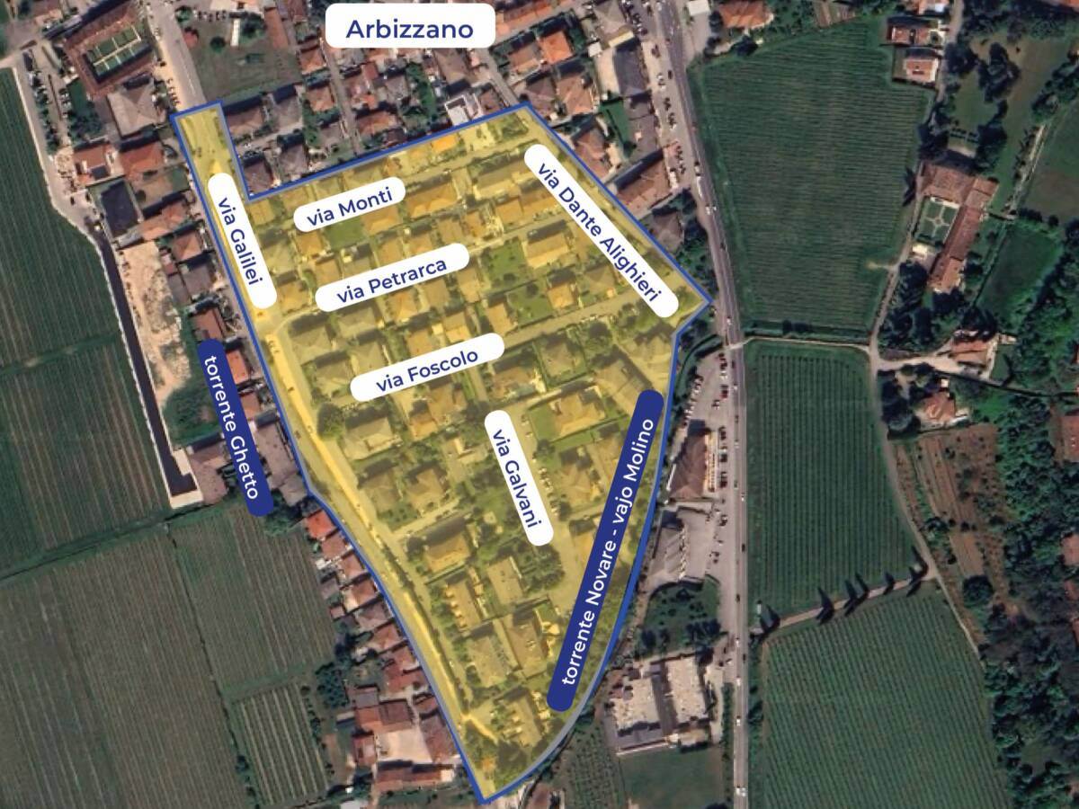 Negrar - mappa lavori acque piovane Arbizzano