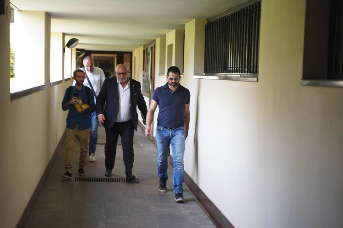 Enzo Zanin al centro e Sergio Pellissier a destra il giorno dell'acquisto del marchio ChievoVerona