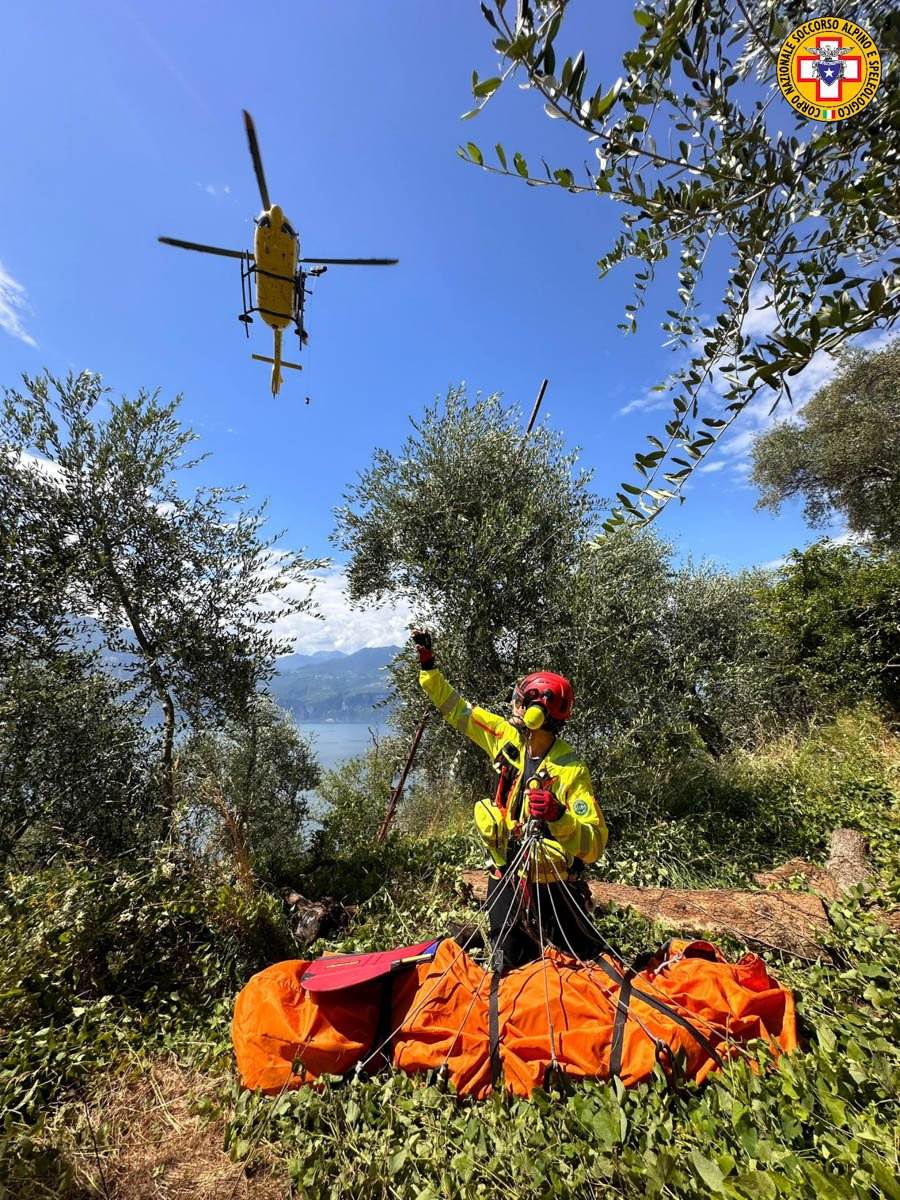 Incidente bici Brezone - elicottero Verona emergenza