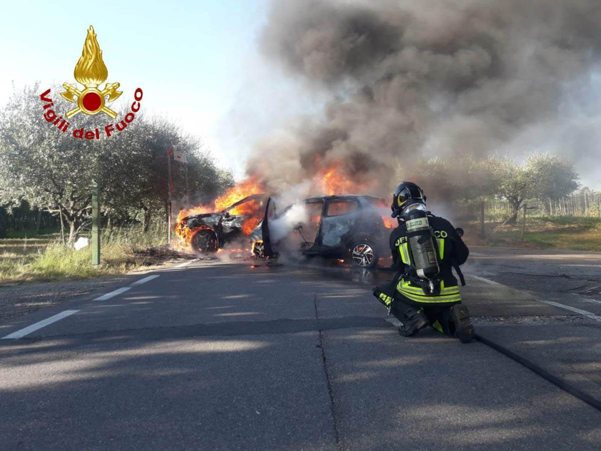 Vigili del fuoco - incidente e incendio Lazise