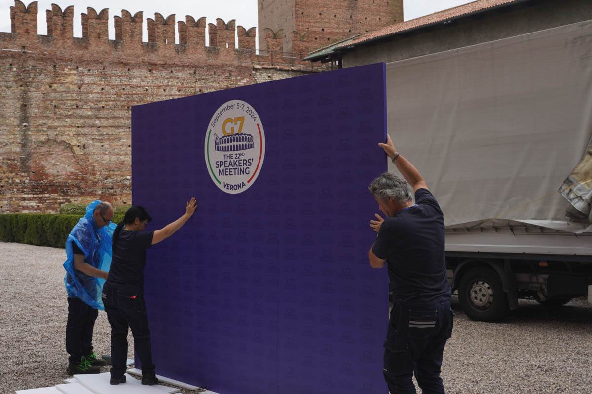 Castelvecchio è la sede della cerimonia di inaugurazione del G7 Parlamenti a Verona