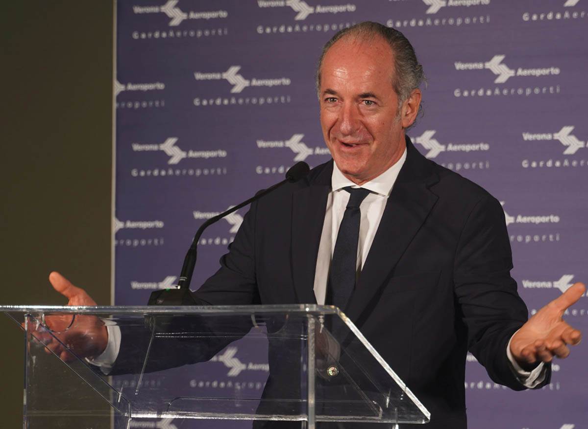 Luca Zaia all'Aeroporto Catullo