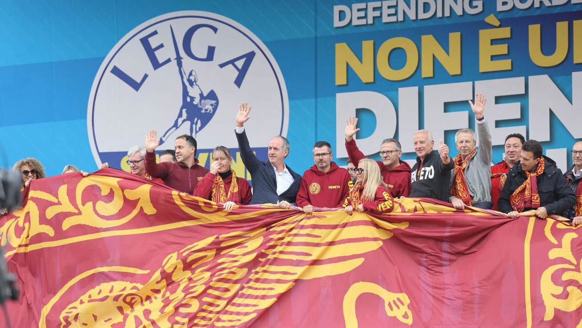 Luca Zaia e veneti a Pontida 2024 Lega