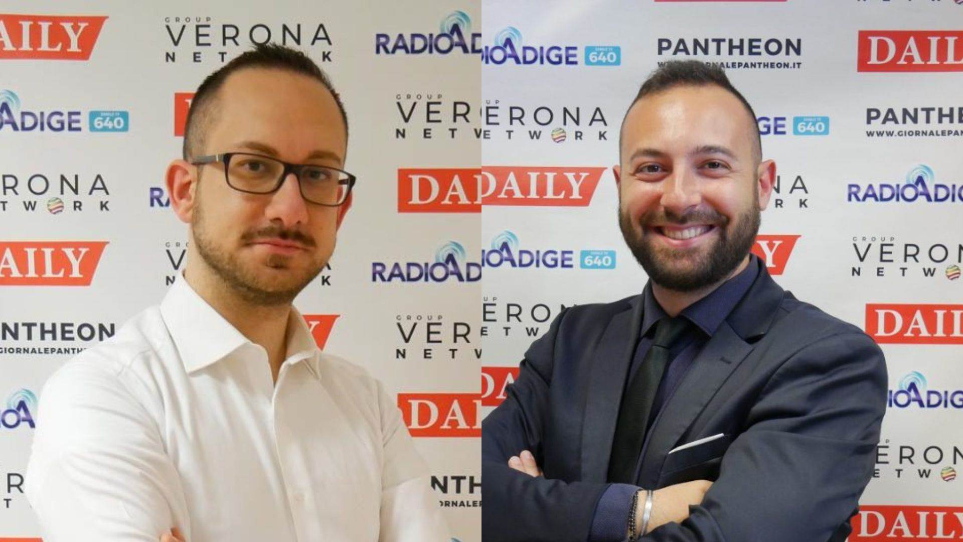 Paolo Rossi (Verona Domani) e Nicolò Zavarise (Lega)